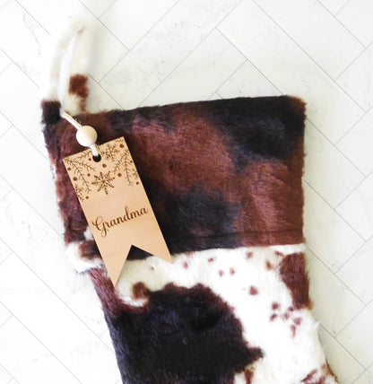 Cow Print Christmas Stocking