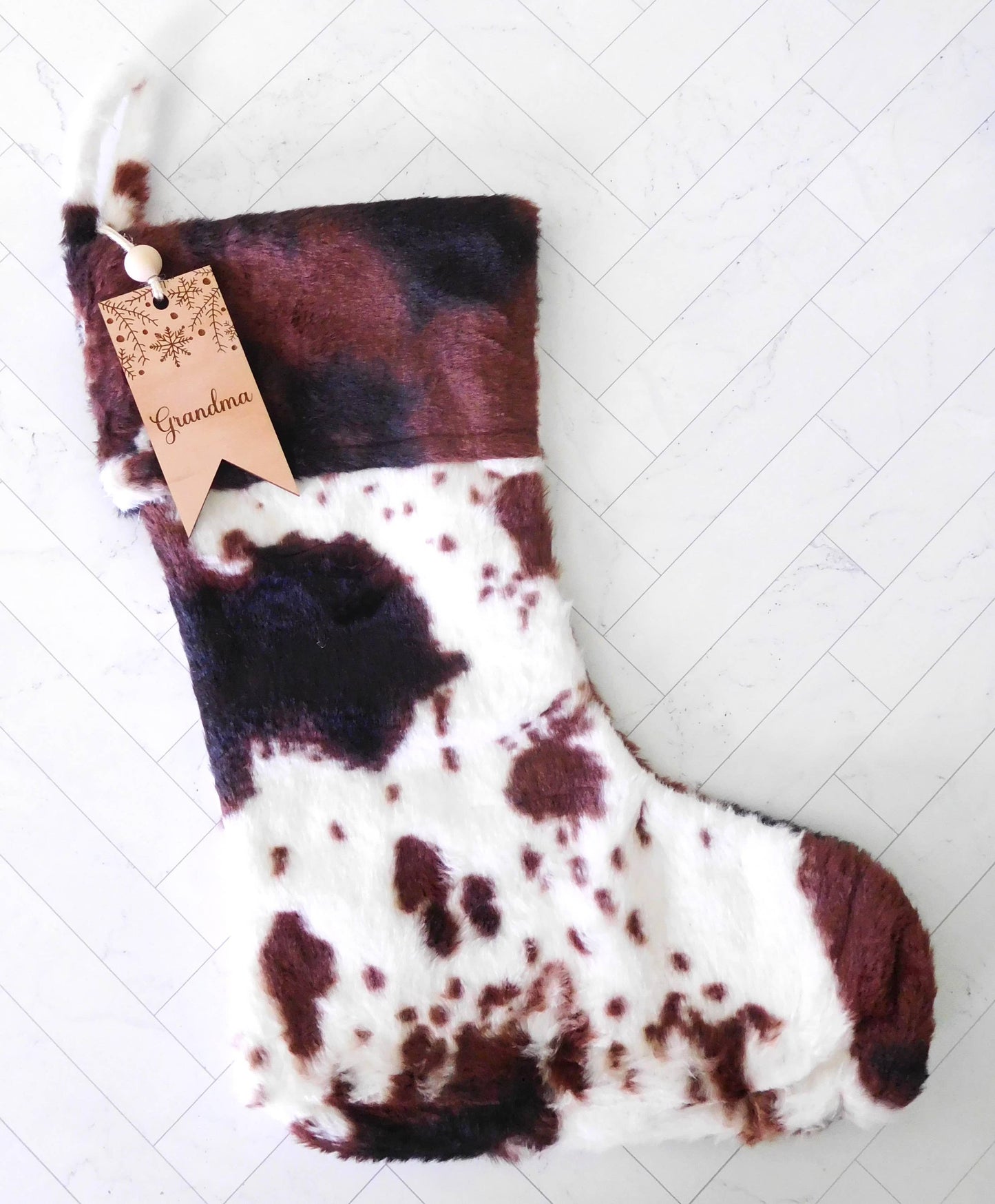 Cow Print Christmas Stocking